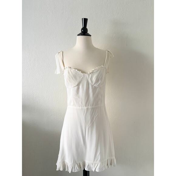 Reformation Christine White Dress Size 8 - Picture 4 of 12